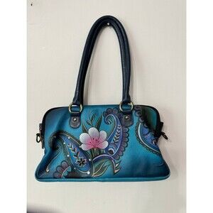 ANNA BY ANUSHKA LEATHER HANDPAINTED MULTI COMPARTMENT SACHEL 8038